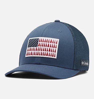 Columbia Mesh Tree Flag Ball Cap High Crown